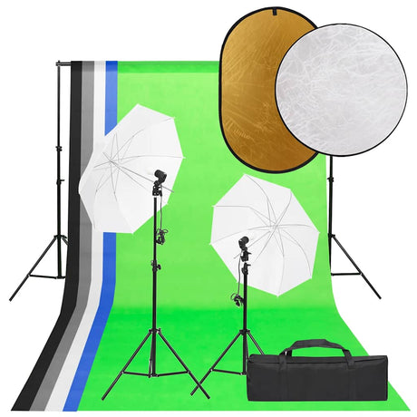 Vidaxxl fotostudiesæt med lyssæt, baggrund og reflektor