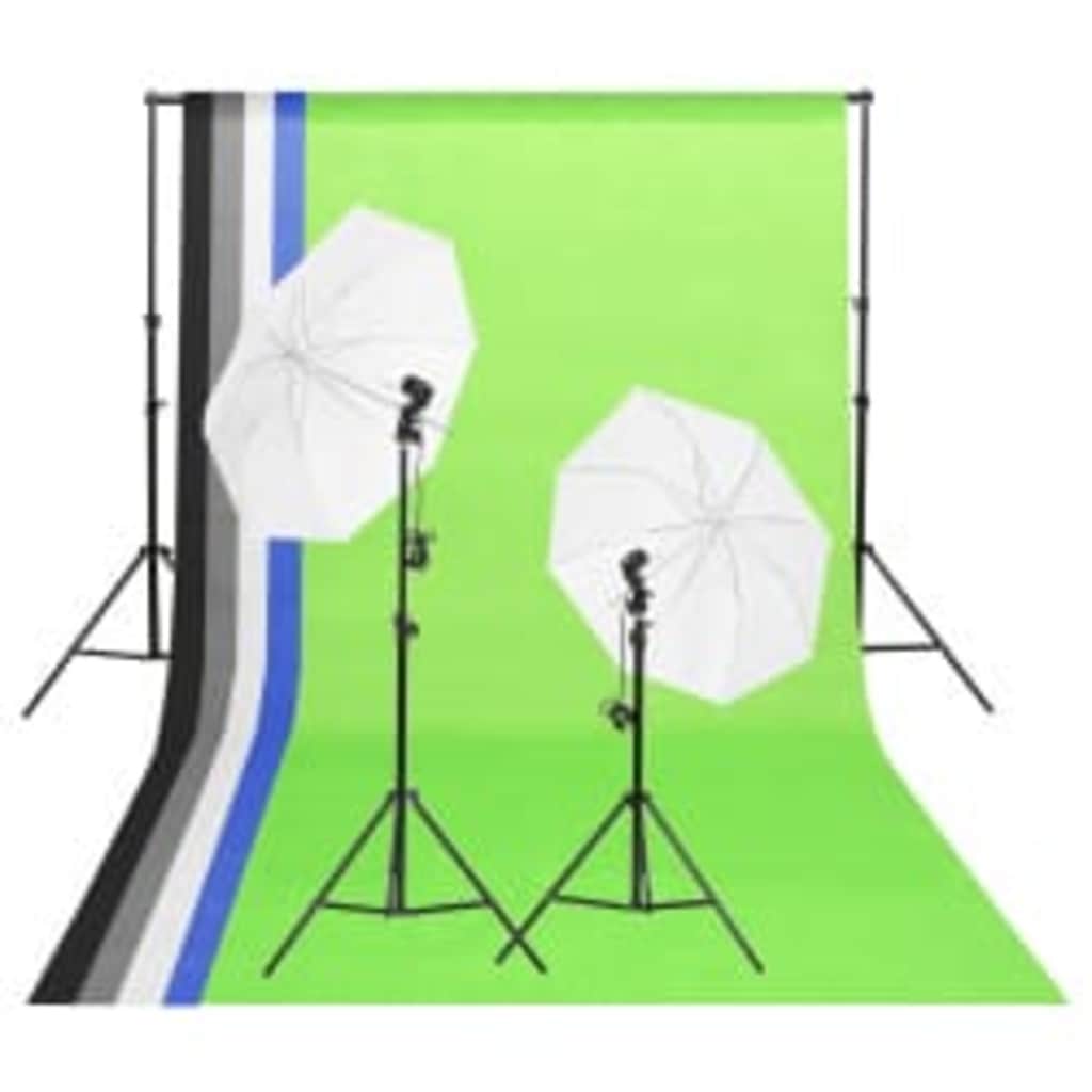 Vidaxxl fotostudiesæt med lyssæt, baggrund og reflektor