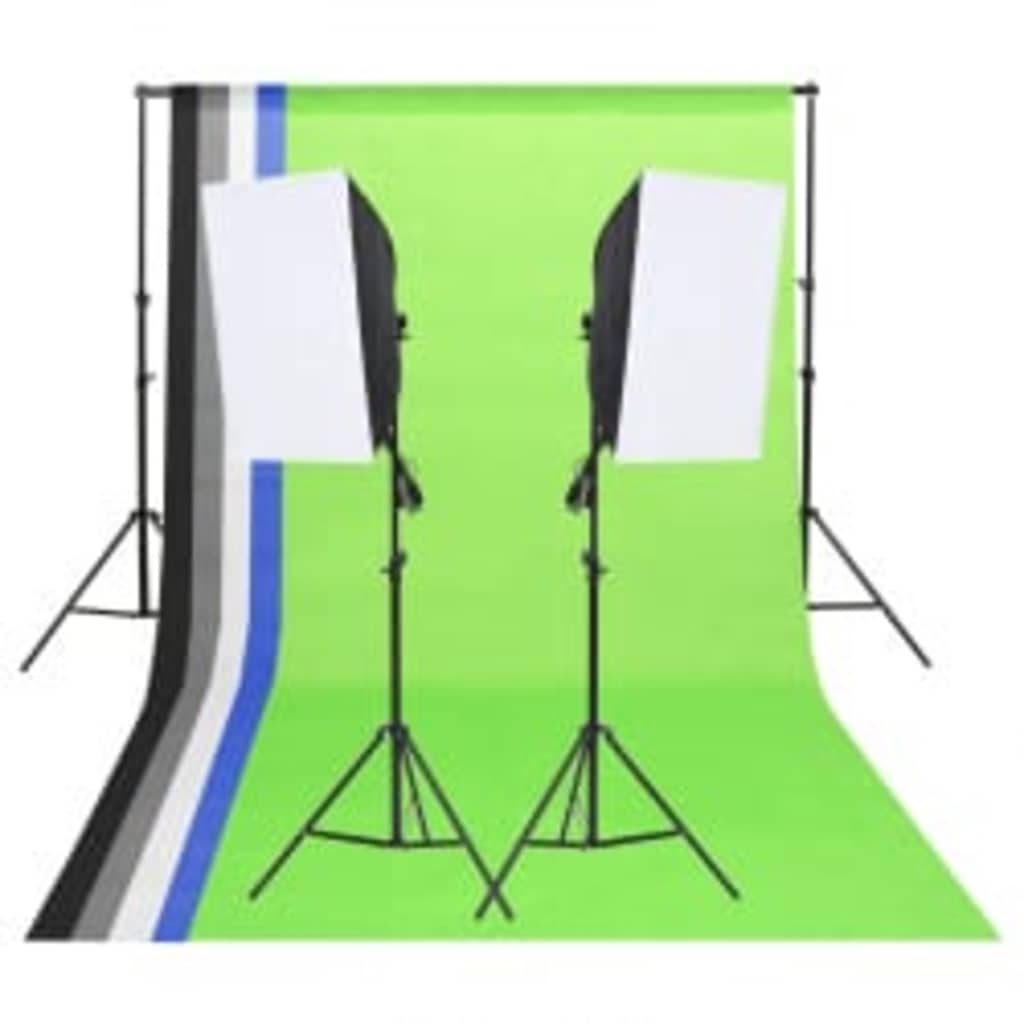 Vidaxxl fotostudiesæt med lyssæt, baggrund og reflektor