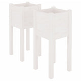Vidaxl Planters 2 stk 31x31x70 cm Solid fyrretræ hvid