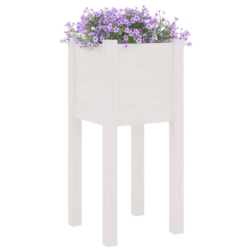 Vidaxl Planters 2 stk 31x31x70 cm Solid fyrretræ hvid