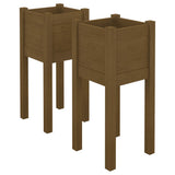 Vidaxl Planters 2 stk 31x31x70 cm Solid fyrretræ Honningbrun
