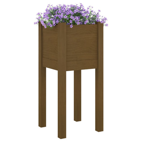 Vidaxl Planters 2 stk 31x31x70 cm Solid fyrretræ Honningbrun