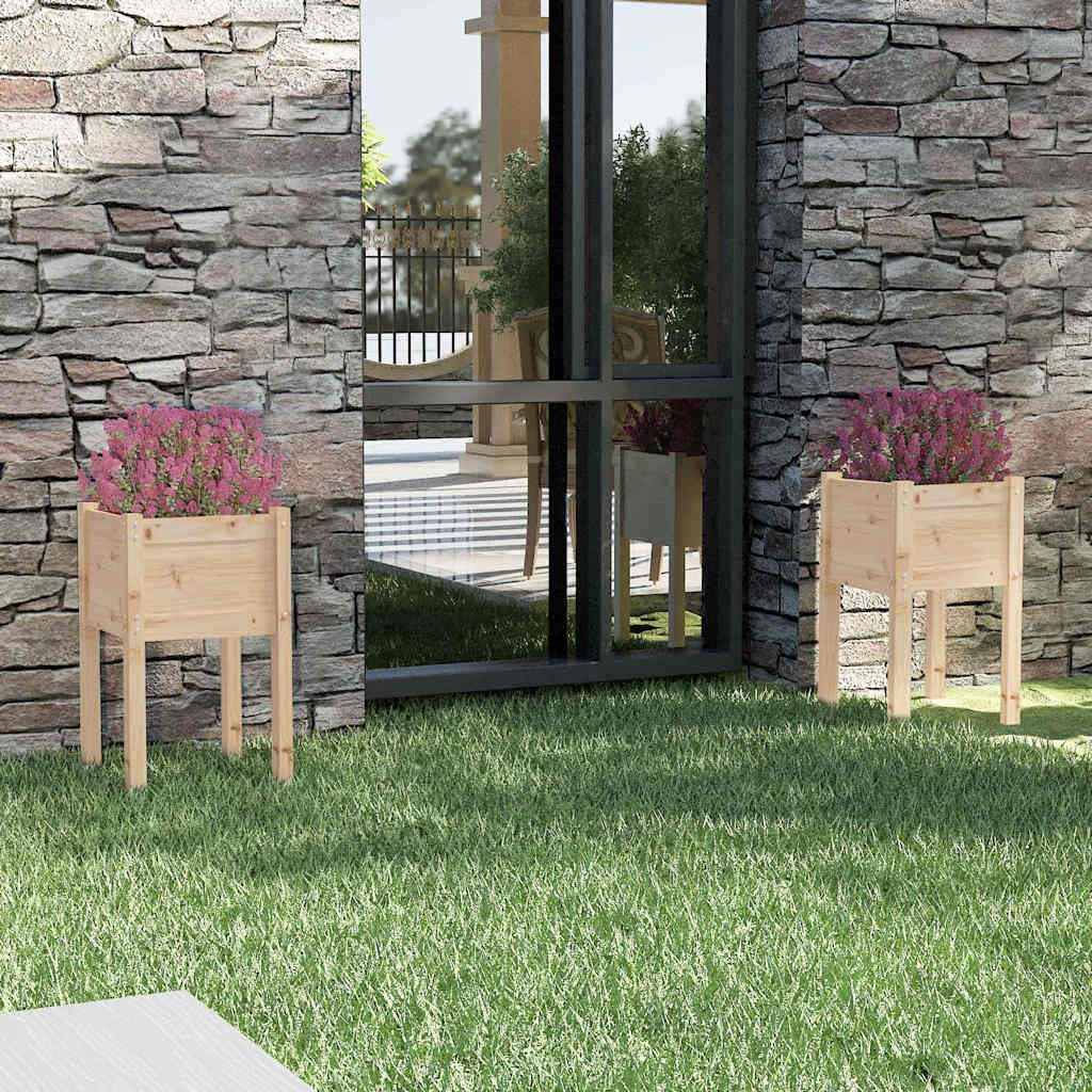 Vidaxl Planters 2 St 40x40x70 cm Solid fyrretræ