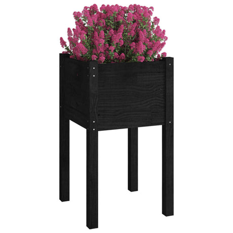 Vidaxl Planters 2 St 40x40x70 cm Solid Pine Black