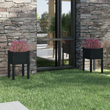 Vidaxl Planters 2 St 40x40x70 cm Solid Pine Black