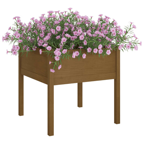 Vidaxl Planning Box 70x70x70 cm Solid fyrretræbrun