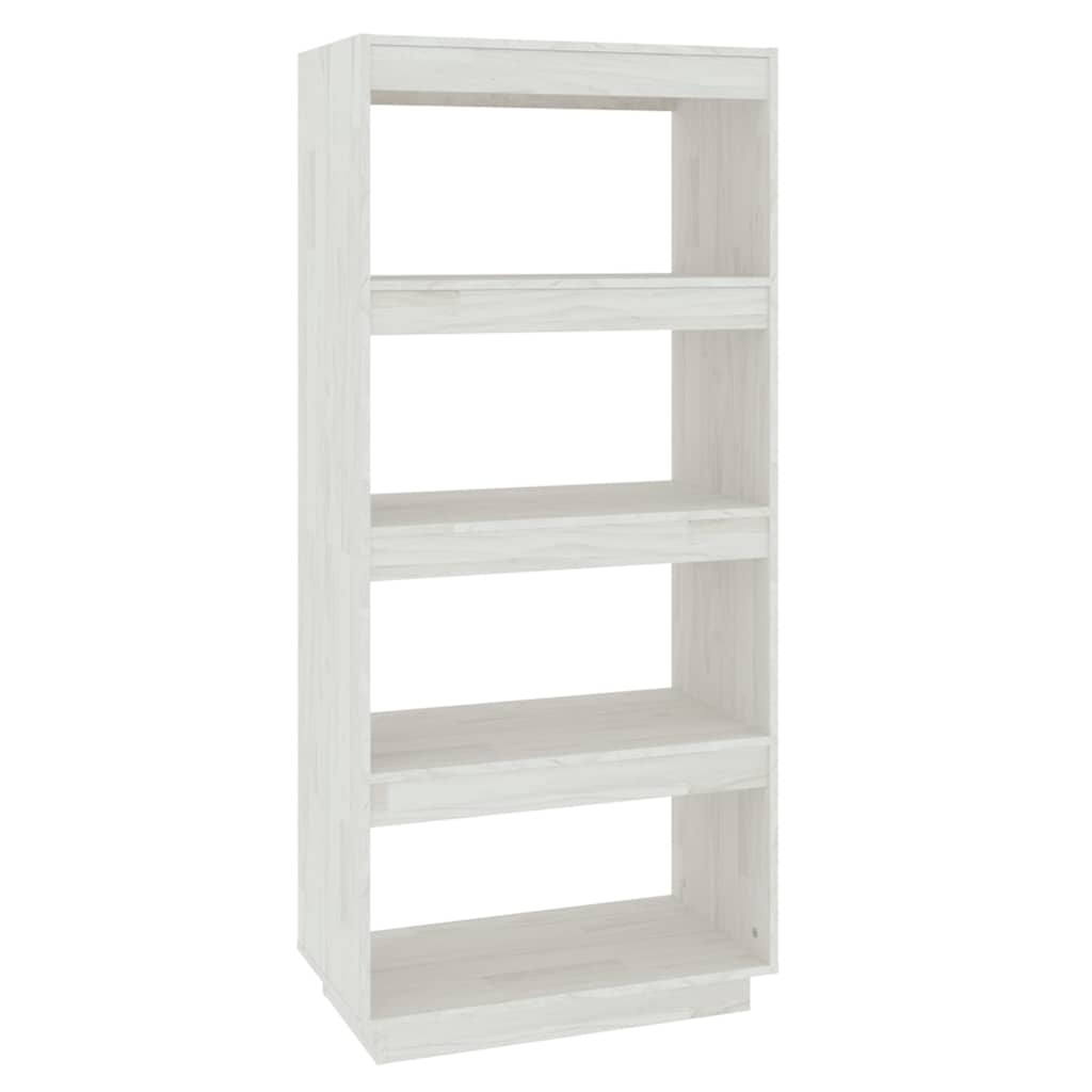 Vidaxl boekenkast kamerscherm 60x35x135 cm massief grenenhout wit