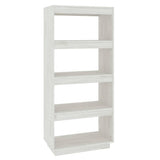 Vidaxl boekenkast kamerscherm 60x35x135 cm massief grenenhout wit