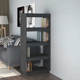 Vidaxl boekenkast kamerscherm 60x35x135 cm massief grenenhout grijs