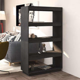 Vidaxl boekenkast kamerscherm 80x35x135 cm massief grenenhout grijs