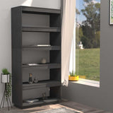 Vidaxl boekenkast kamerscherm 80x35x167 cm massief grenenhout grijs