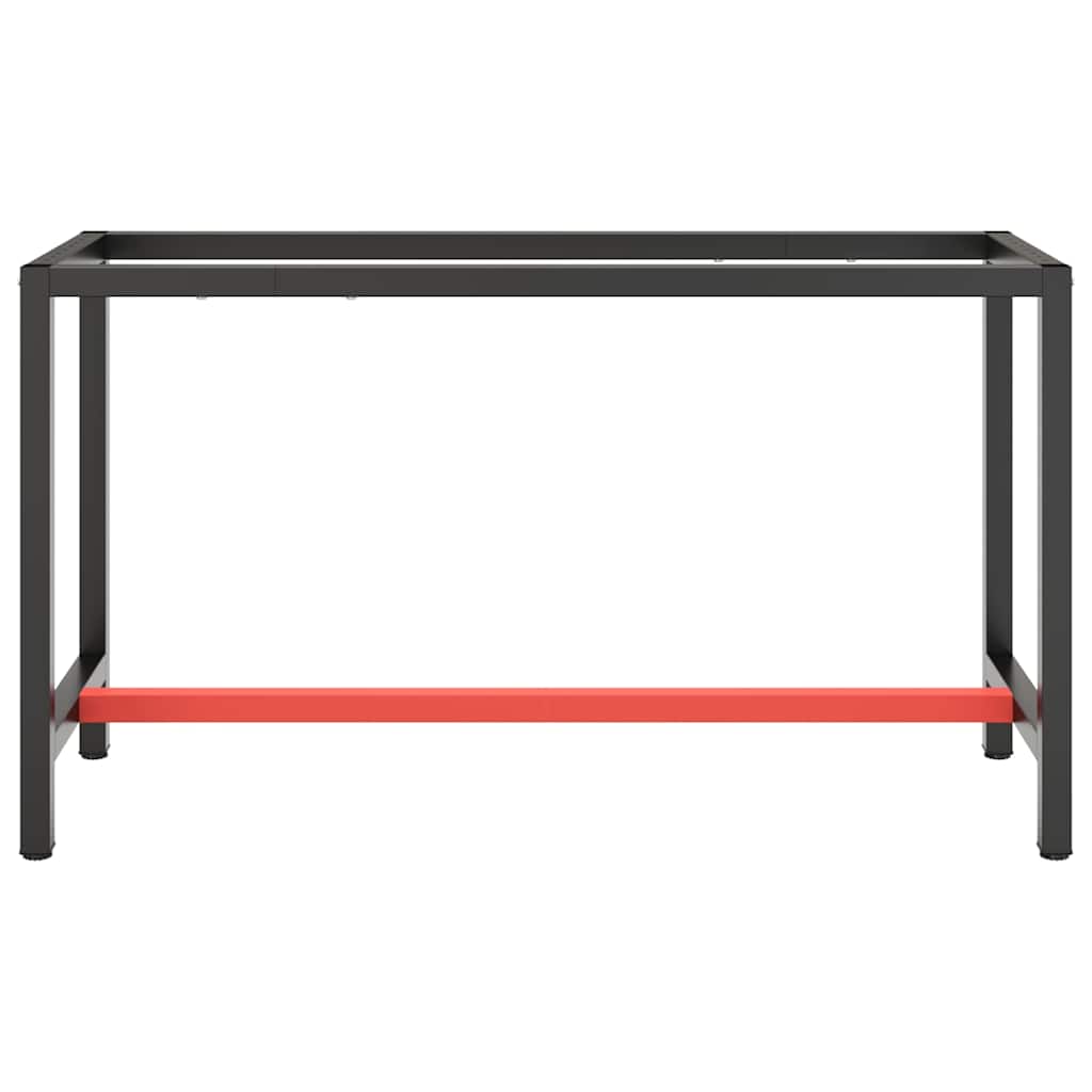 Vidaxl werkbankframe 140x50x79 cm metaal matzwart en matrood