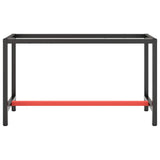 Vidaxl werkbankframe 140x50x79 cm metaal matzwart en matrood