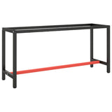 Vidaxl werkbankframe 170x50x79 cm metaal matzwart en matrood