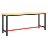 Vidaxl werkbankframe 190x50x79 cm metaal matzwart en matrood