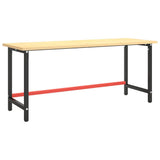 Vidaxl werkbankframe 180x57x79 cm metaal matzwart en matrood