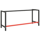 Vidaxl werkbankframe 180x57x79 cm metaal matzwart en matrood