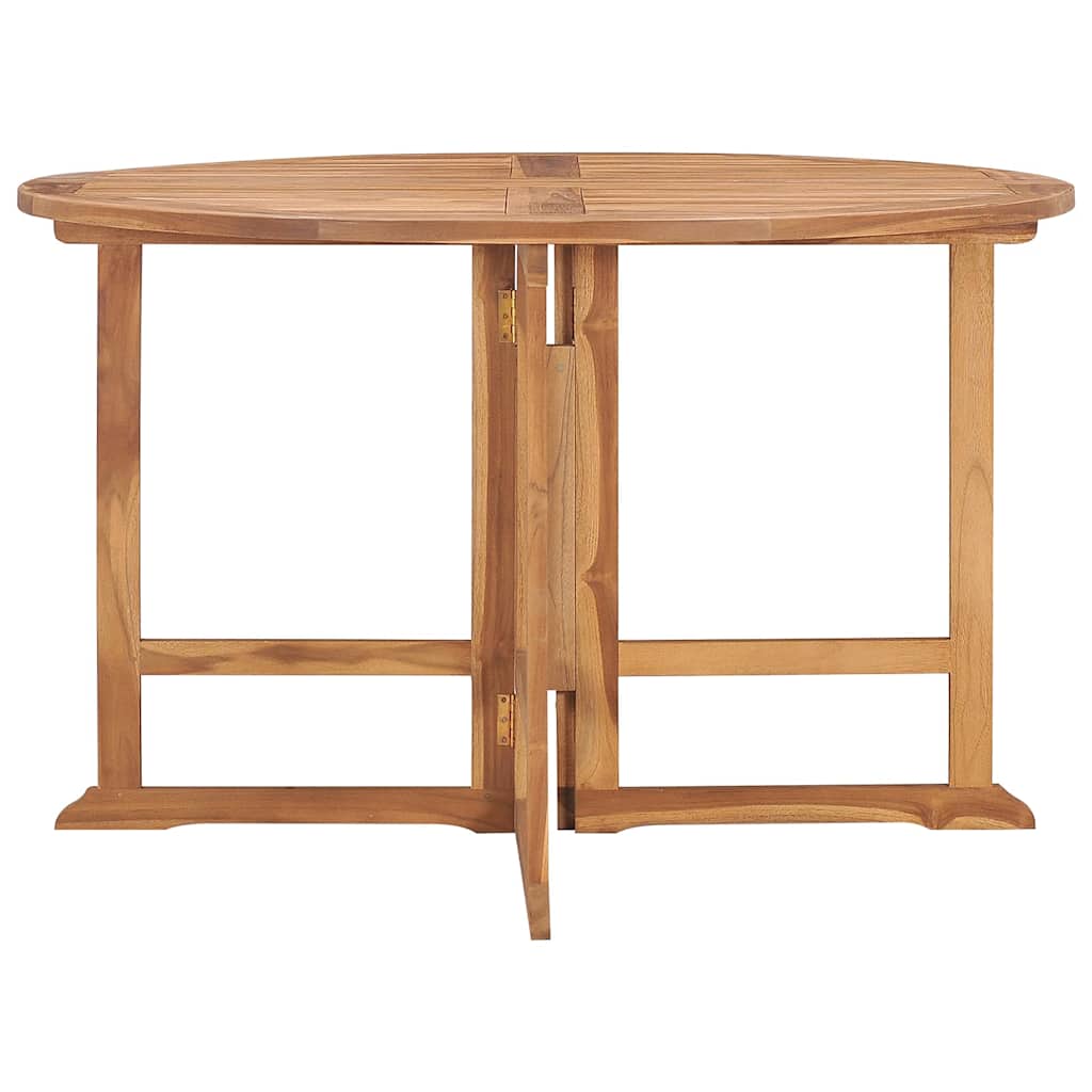 Vidaxl tuintafel inklapbaar ø110x75 cm massief teakhout