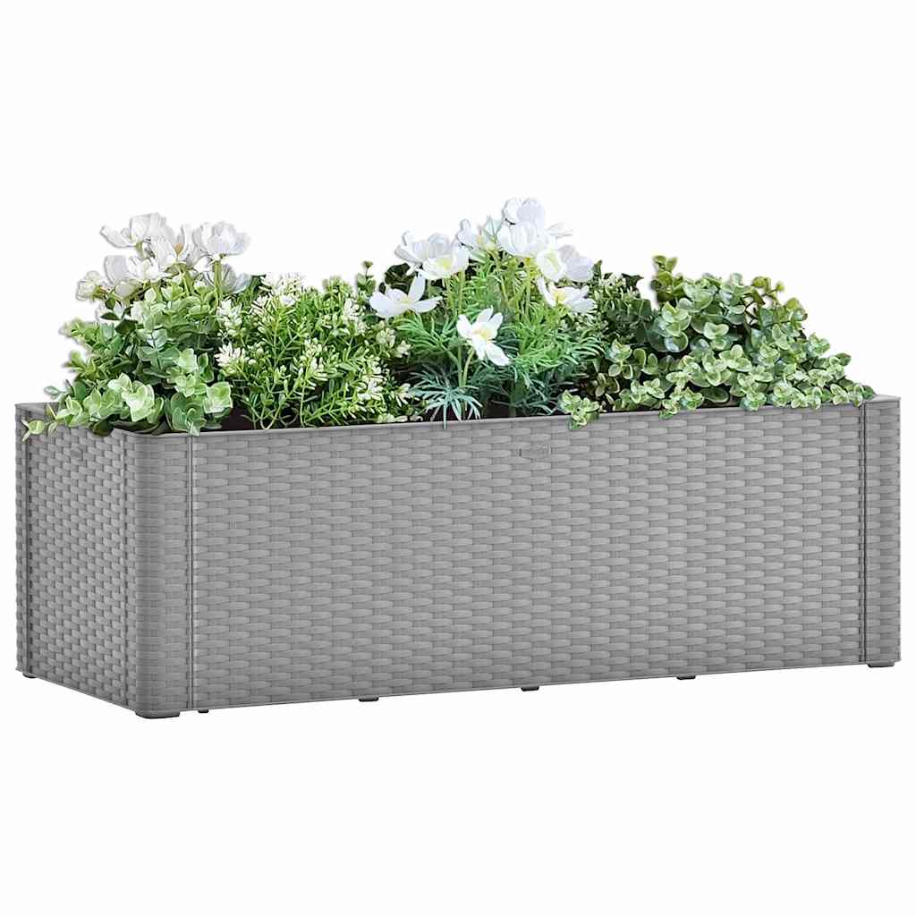 Vidaxl planter hævet med vandingssystem 100x43x33 cm grå
