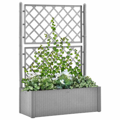 Vidaxl Planter hævet med lameller og selvvandingssystem grå