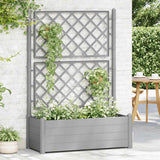 Vidaxl planter med latwerk 100x43x142 cm pp stengrå