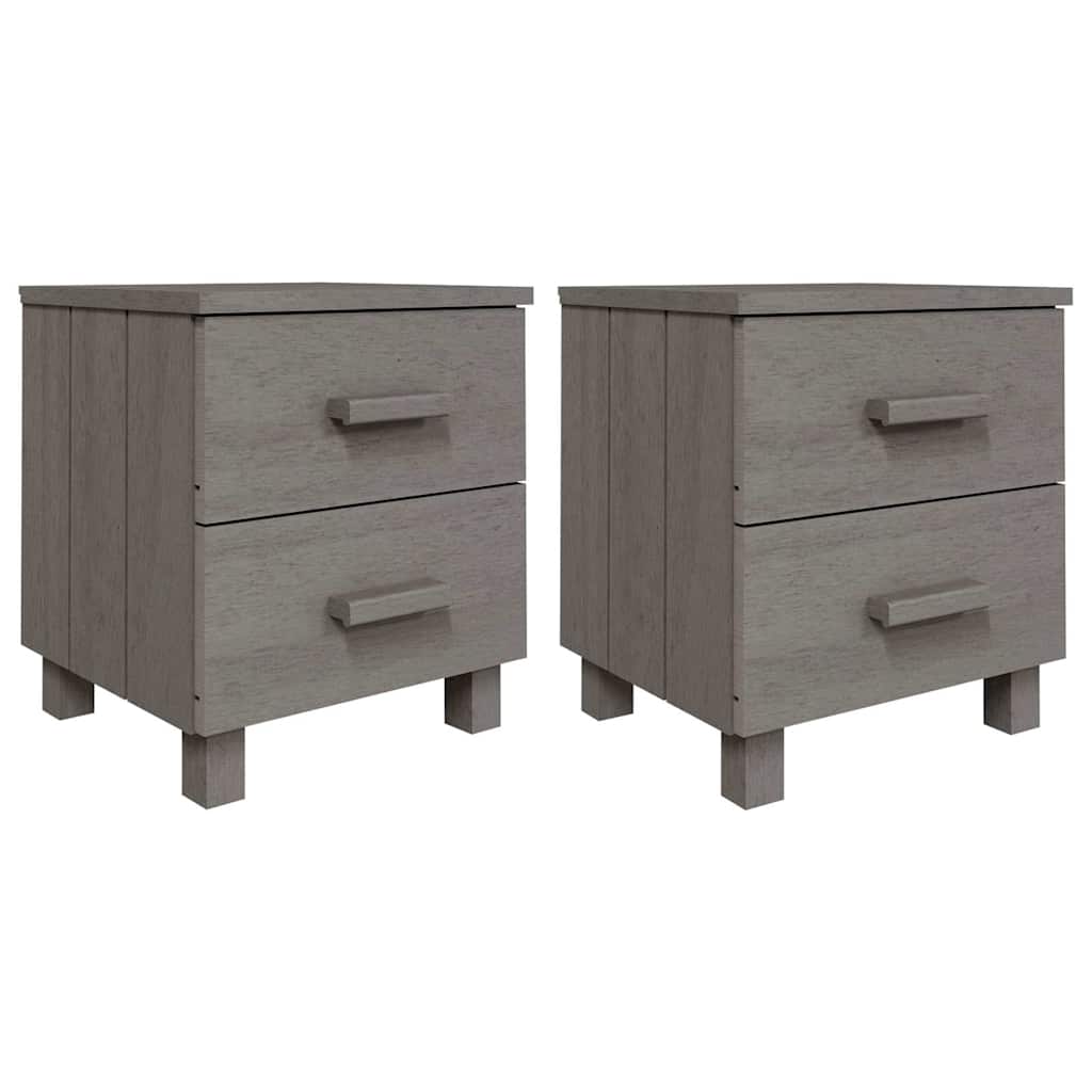 Vidaxl nachtkastjes hamar 2 st 40x35x44,5 cm grenenhout lichtgrijs