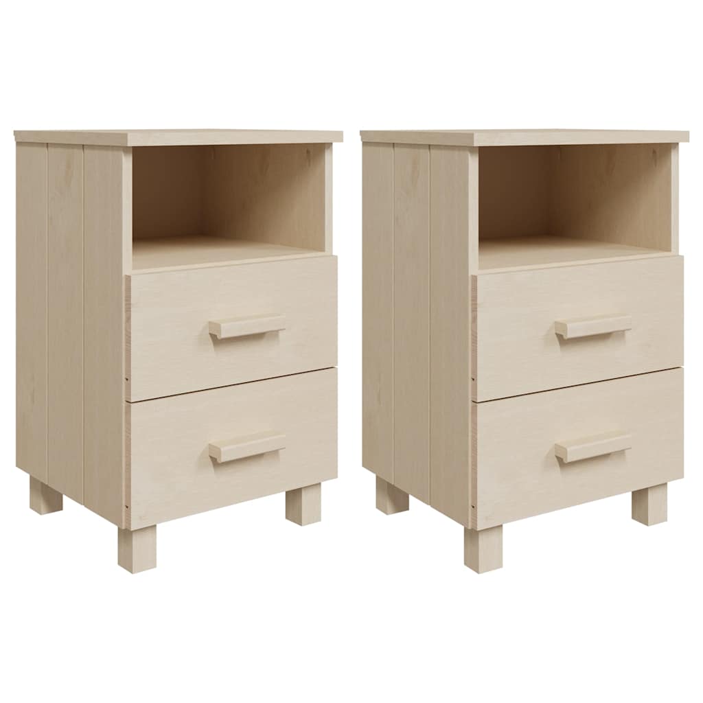 Vidaxl nachtkastjes hamar 2 st 40x35x62 cm grenenhout honingbruin
