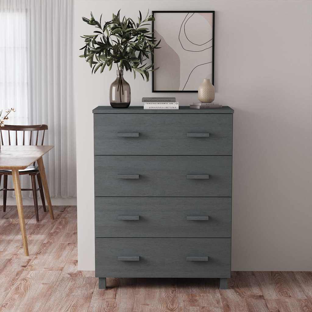 Vidaxl dressoir hamar 79x40x103,5 cm massief grenenhout donkergrijs