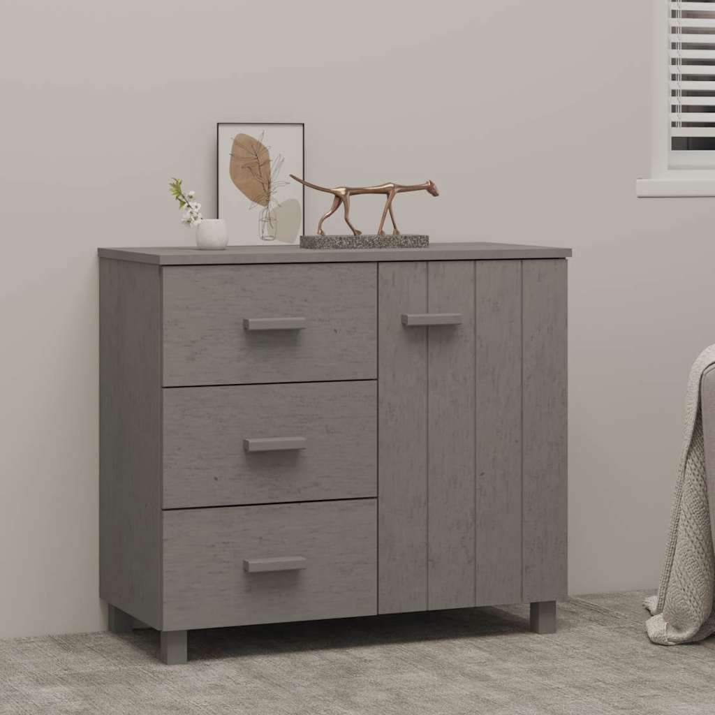 Vidaxl dressoir hamar 90x40x80 cm massief grenenhout lichtgrijs