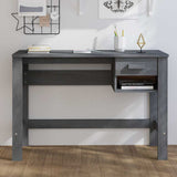 Vidaxl bureau hamar 110x40x75 cm massief grenenhout donkergrijs