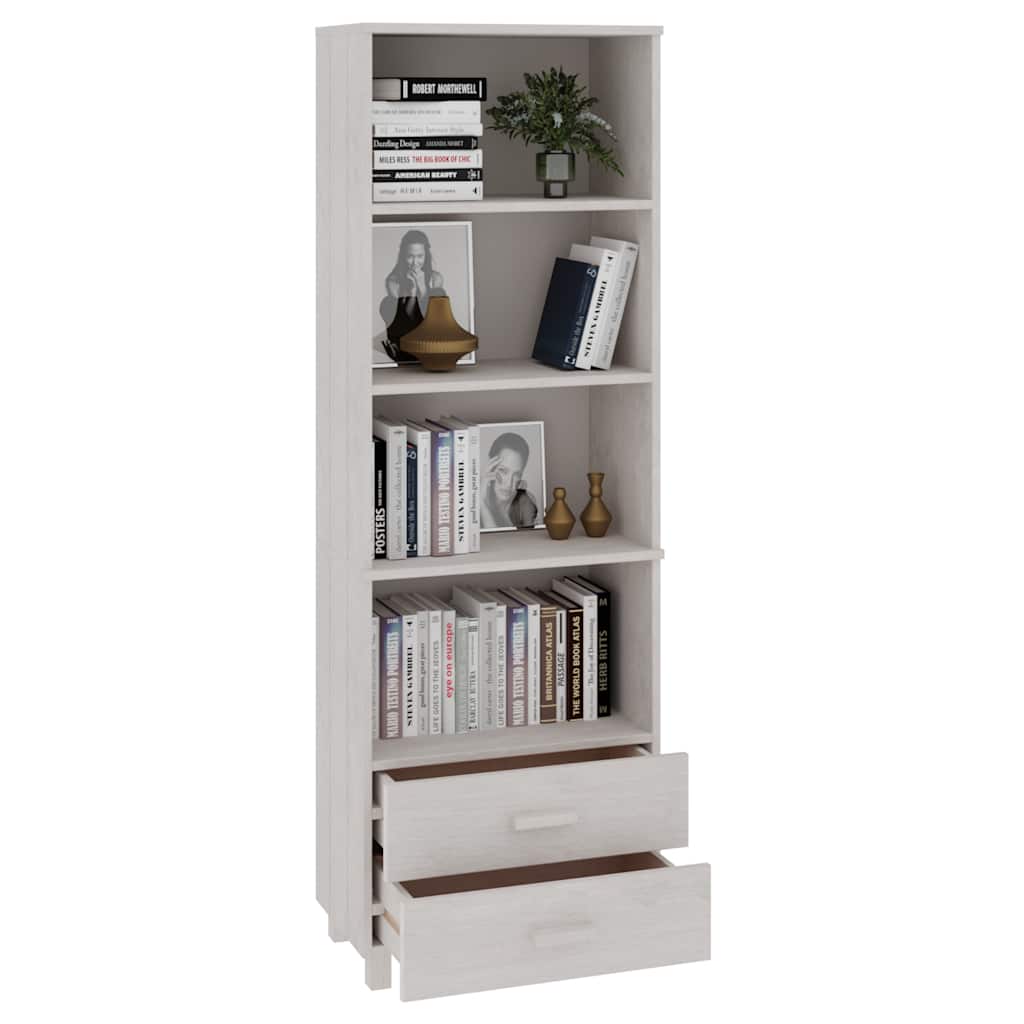 Vidaxl hoge kast hamar 60x35x180 cm massief grenenhout wit