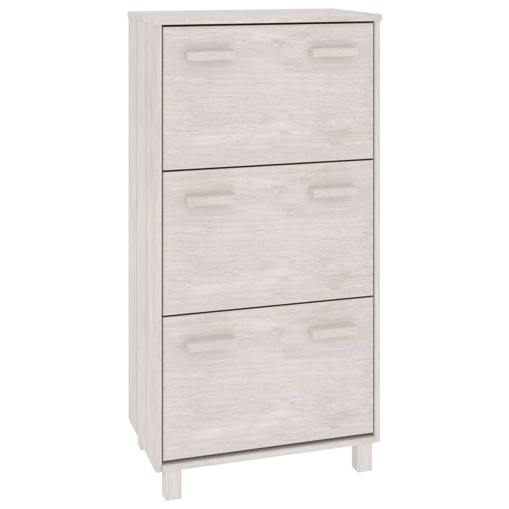 Vidaxl Shoe Cabinet Hamar 59.5x35x117 cm Solid fyrretræ hvid