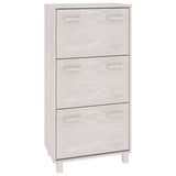 Vidaxl Shoe Cabinet Hamar 59.5x35x117 cm Solid fyrretræ hvid