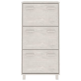 Vidaxl Shoe Cabinet Hamar 59.5x35x117 cm Solid fyrretræ hvid