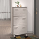 Vidaxl Shoe Cabinet Hamar 59.5x35x117 cm Solid fyrretræ hvid