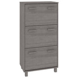 Vidaxl Shoe Cabinet Hamar 59.5x35x117 cm Solid fyrretræ lysegrå
