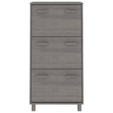 Vidaxl Shoe Cabinet Hamar 59.5x35x117 cm Solid fyrretræ lysegrå