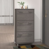 Vidaxl Shoe Cabinet Hamar 59.5x35x117 cm Solid fyrretræ lysegrå