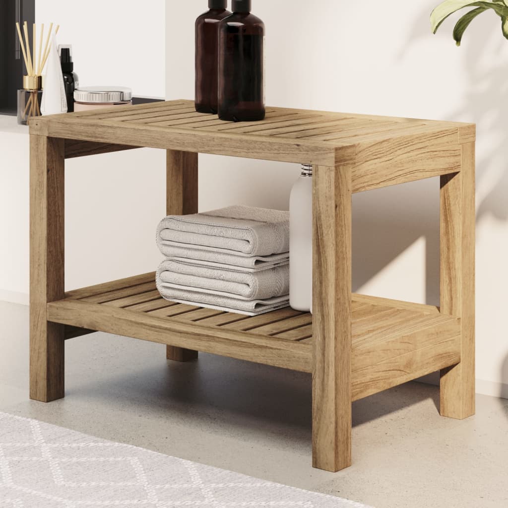 Vidaxl badeværelse Tabel 60x30x45 cm solid teak
