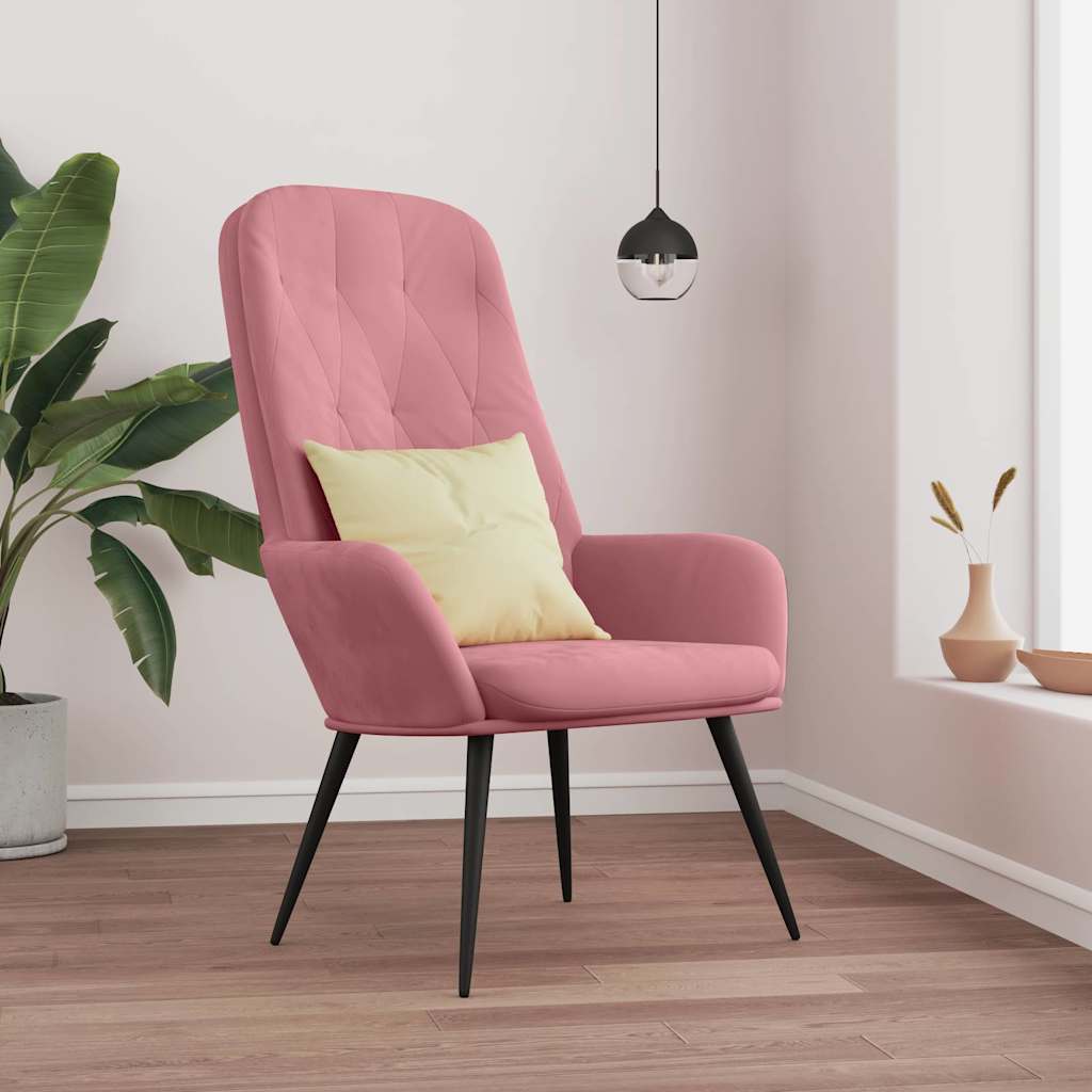 Vidaxl relaxstoel fluweel roze