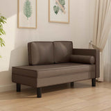 Vidaxl chaise longue met kussens en bolster kunstleer bruin