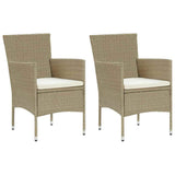 Vidaxl 3-delige tuinset met kussens poly rattan beige