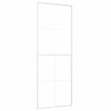 Vidaxl skydedør 76x205 cm ESG glas og aluminiumshvide
