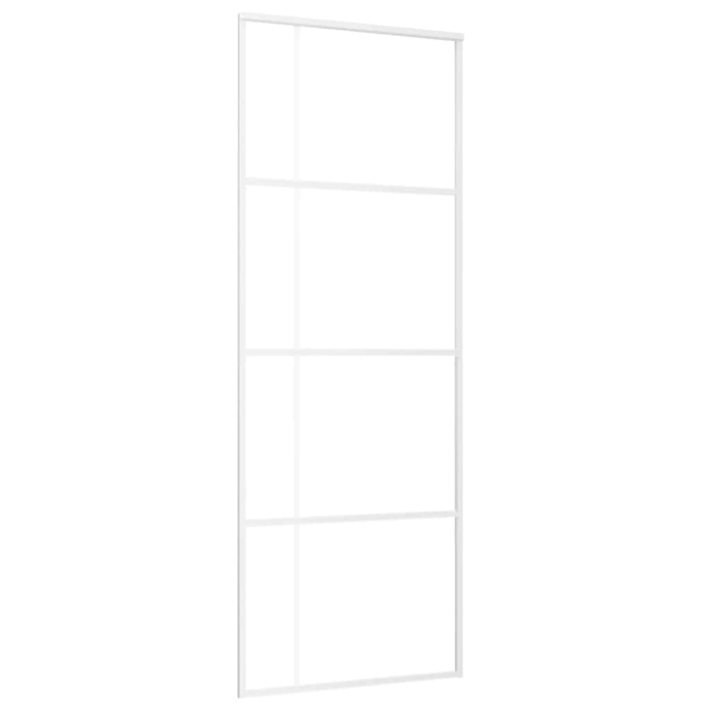 Vidaxl skydedør 76x205 cm Matte ESG Glas og aluminiumshvide