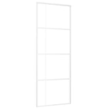 Vidaxl skydedør 76x205 cm Matte ESG Glas og aluminiumshvide