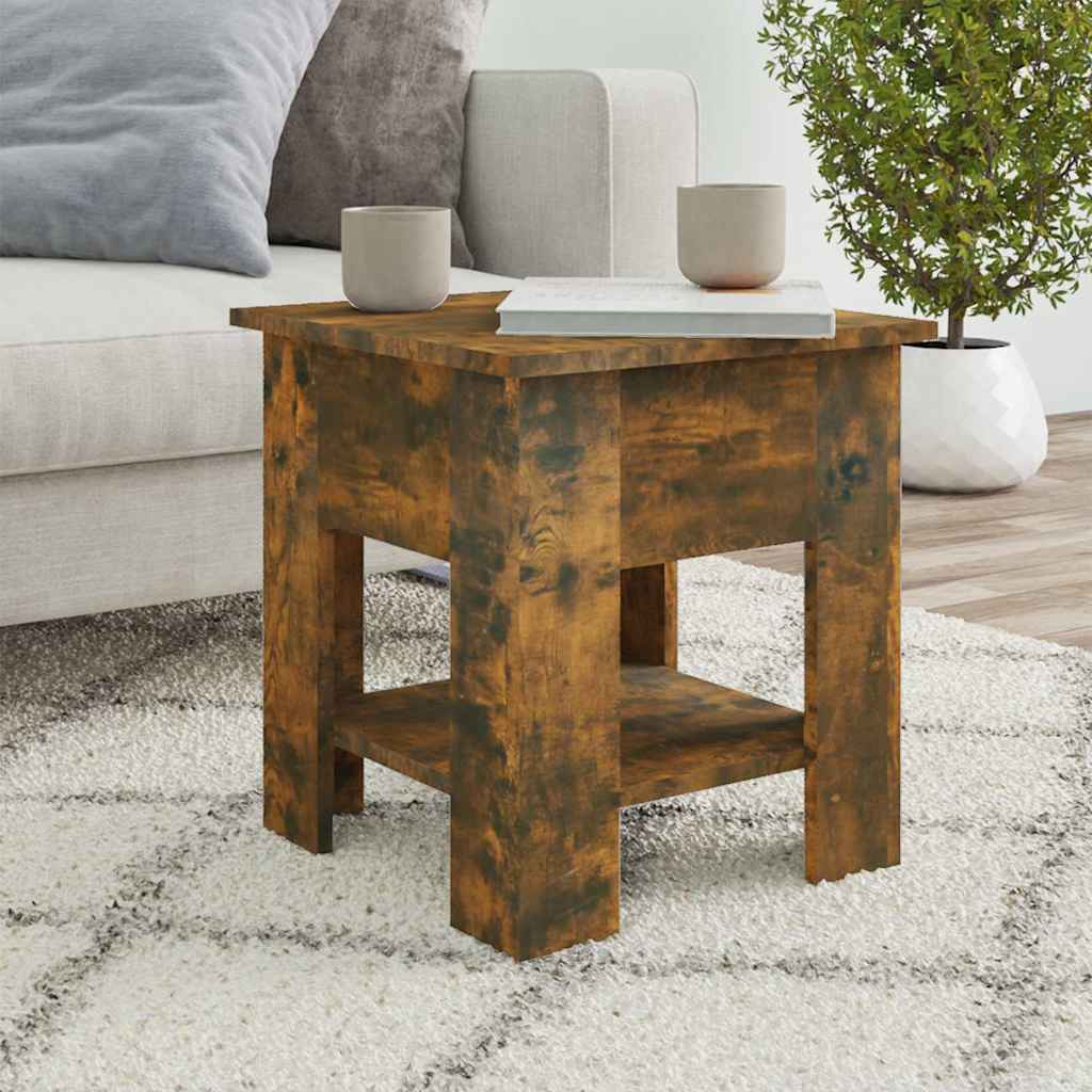 Vidaxl salontafel 40x40x42 cm bewerkt hout gerookt eikenkleurig