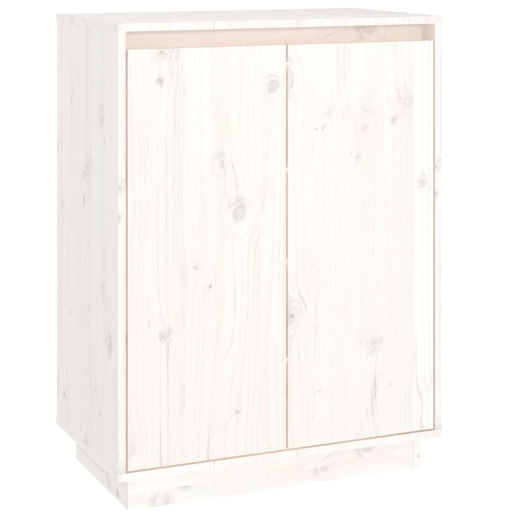 Vidaxl Shoe Cabinet 60x35x80 cm Solid Pine White