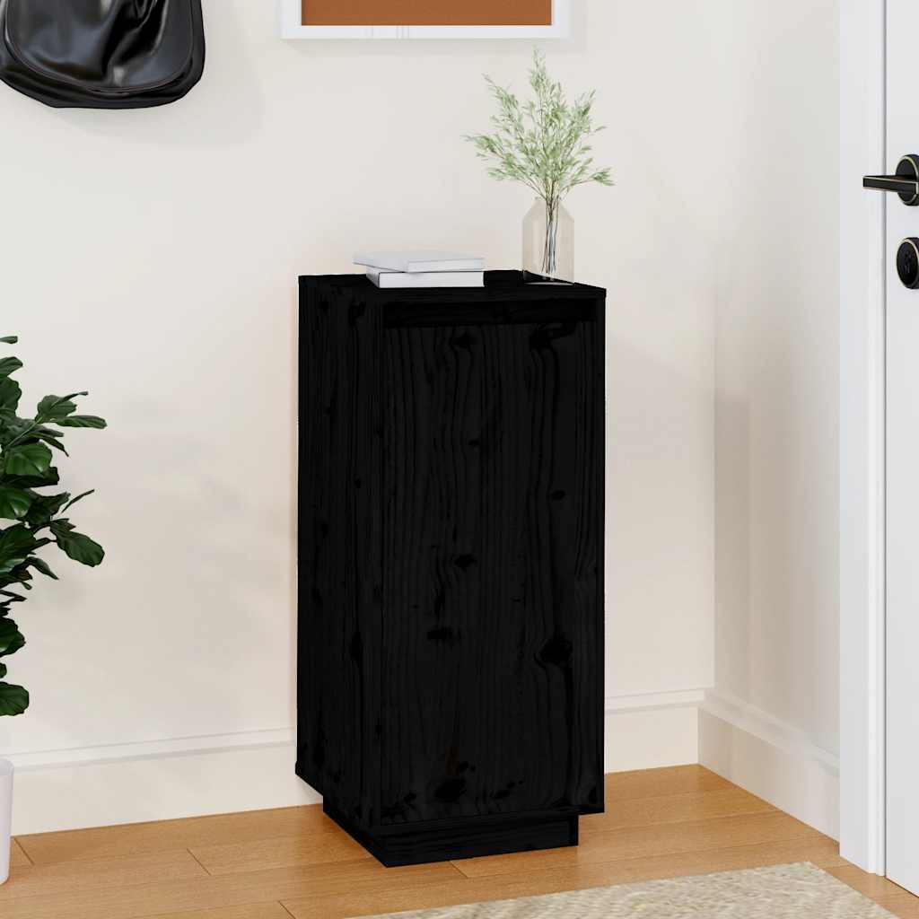 Vidaxl Shoe Cabinet 35x35x80 cm Solid Pine Black