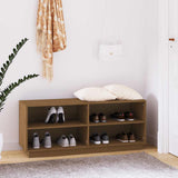 Vidaxl Shoe Cabinet 110x34x45 cm Solid Pine Honey Brown